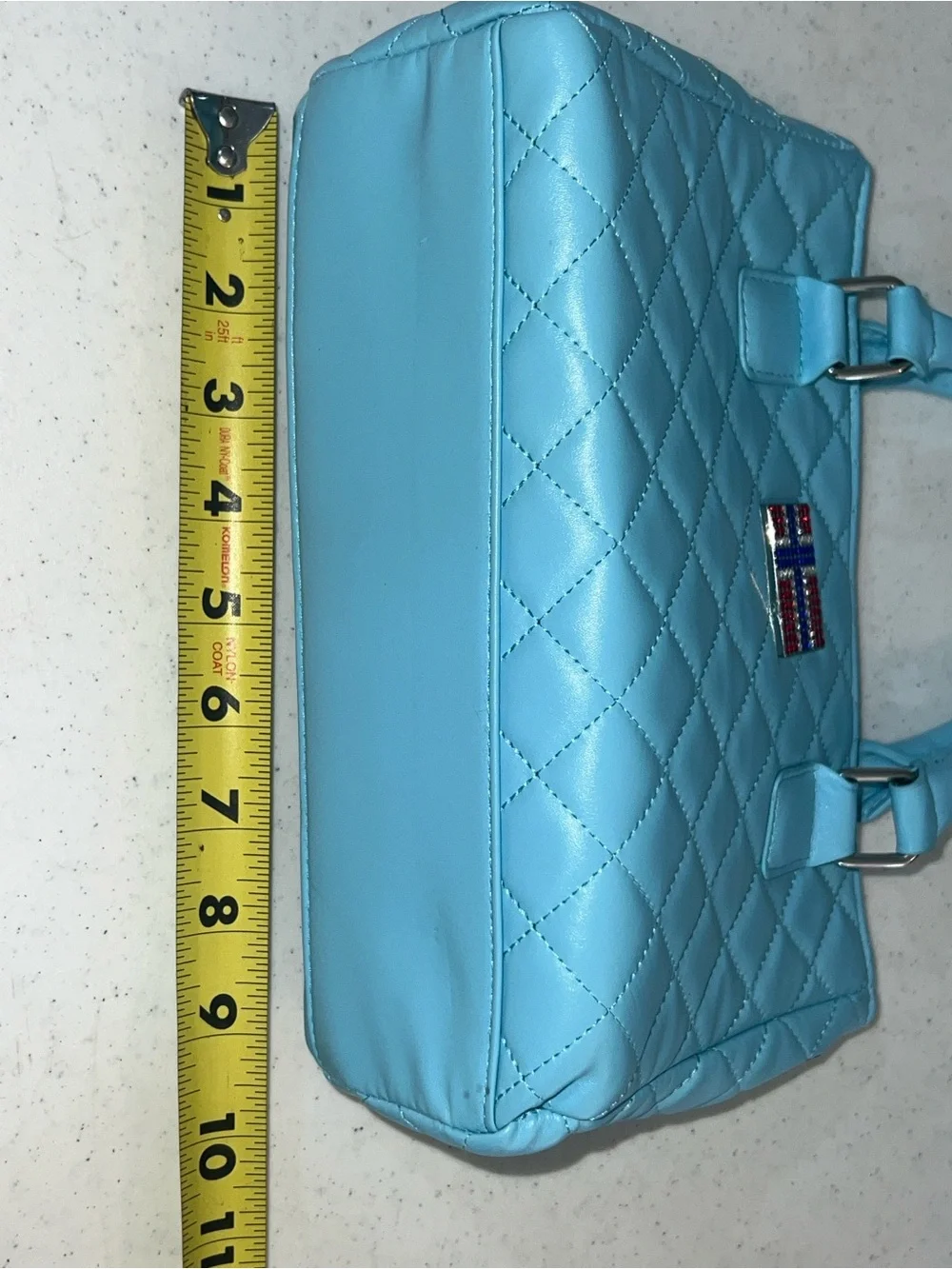 Gierness Perfume Light Blue Quilted Top-Handle Women's Bag
